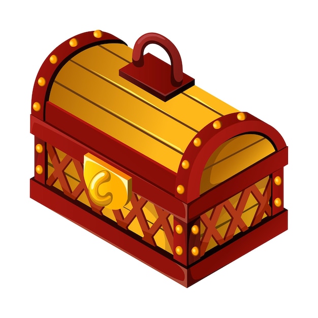 Vector vector ancient treasure chest with realistic design