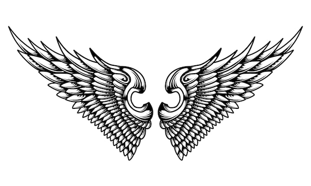 Vector angel wings tattoo design