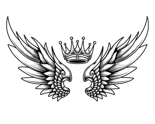 Vector vector angel wings tattoo design