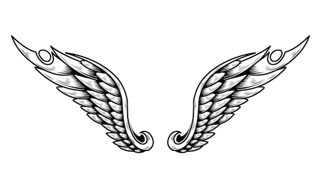 Vector angel wings tattoo design