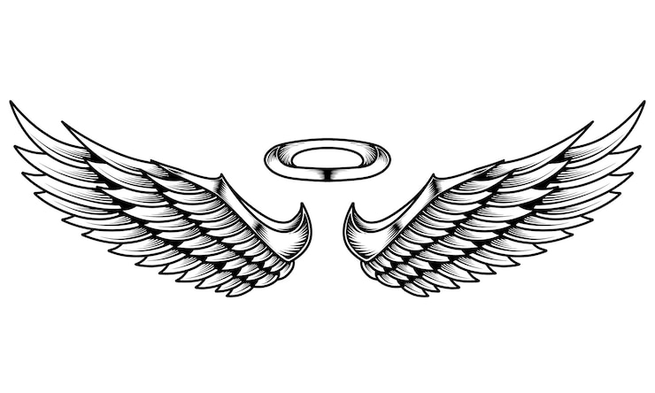 Vector vector angel wings tattoo design