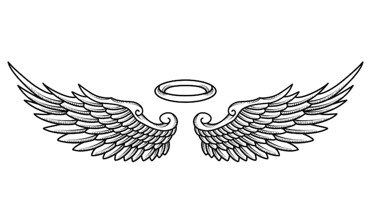 Vector vector angel wings tattoo design