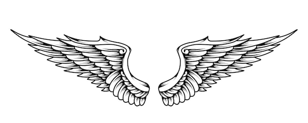 Vector angel wings tribal tattoo