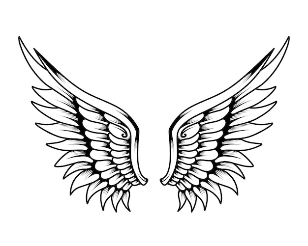 vector angel wings tribal tattoo