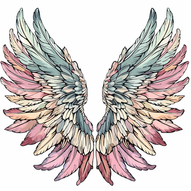 vector angel wings on white background Generative AI