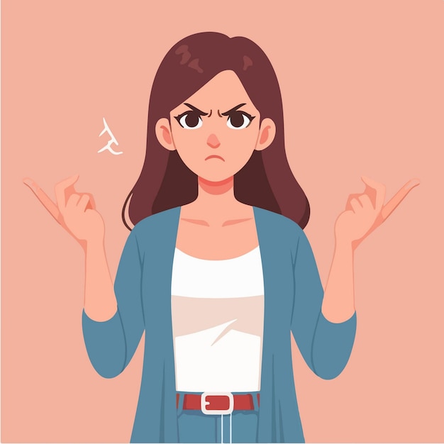 Vector vector angry hand gesture cartoon illustration