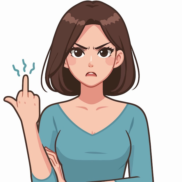 Vector angry hand gesture cartoon illustration