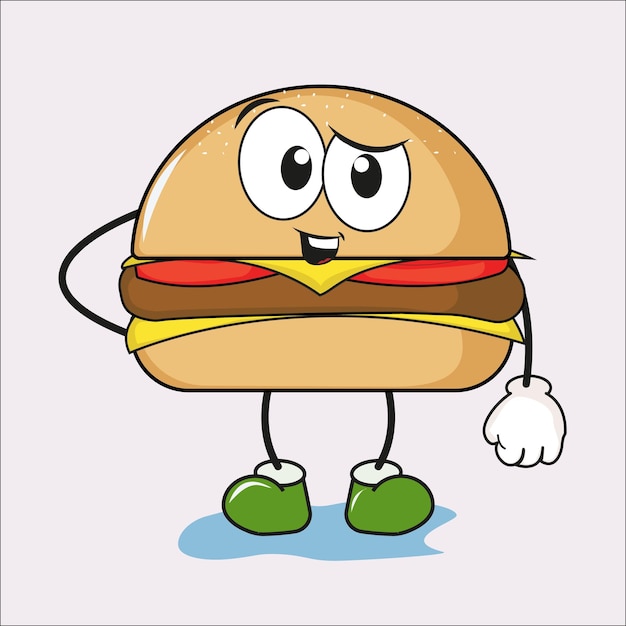 Vector animado de comida rapida hamburguesa