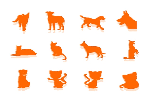 Vector animals dogs and cats