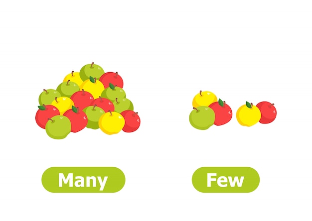Vector antoniemen en tegenstellingen. veel en weinigen