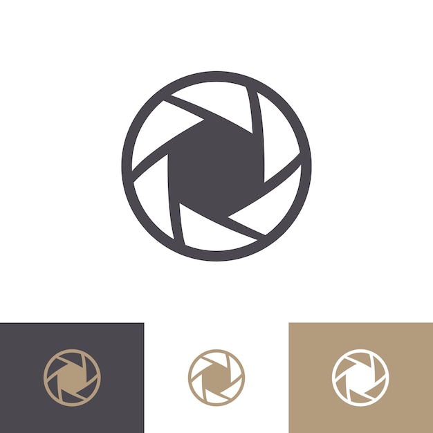 Vector aperture icon set isolated on background Lens symbol