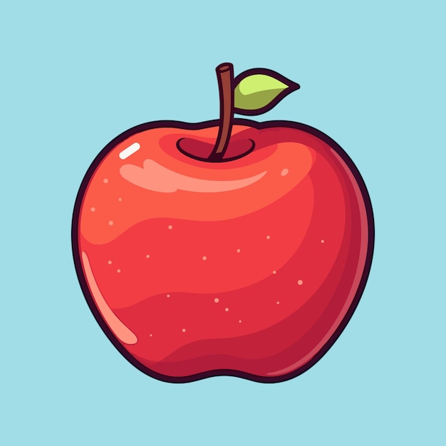 vector apple fruit cartoon icon illustration