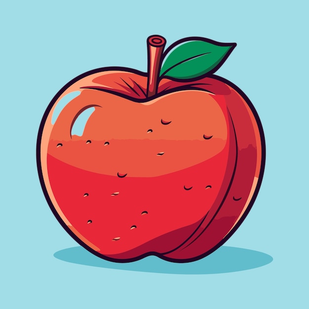 벡터 사과 과일 만화 아이콘 그림