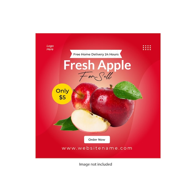 Vector Apple fruit sociale media instagram Facebook post