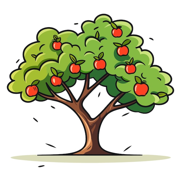 Vector apple tree icon Scalable graphic of a vibrant apple tree ideal for digital projects