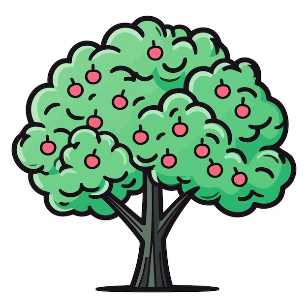 Vector apple tree icon Scalable graphic of a vibrant apple tree ideal for digital projects