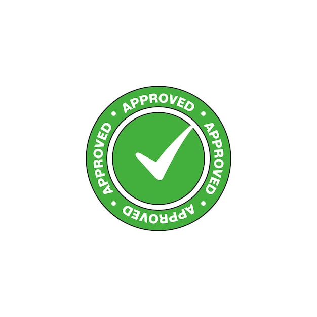 Vector vector approved square stamp and green