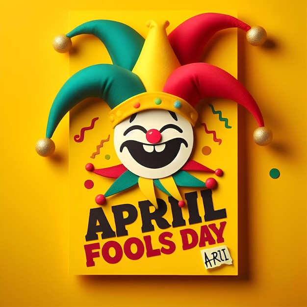 Vector april dwaas dag grappig gezicht logo