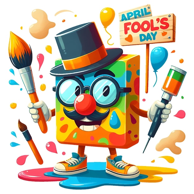 Vector vector april fool day funny face logo