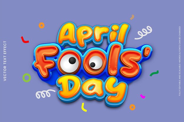 Vector april fools day text effect 02