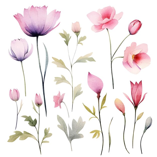 vector aquarel bloemen clipart