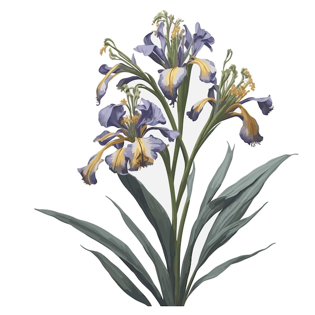Vector vector aquarel bonte iris clipart bloemen