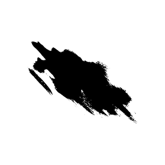 Vector vector aquarel geschilderd zwarte penseelstreek hand getrokken ontwerpelement geïsoleerd op een witte achtergrond