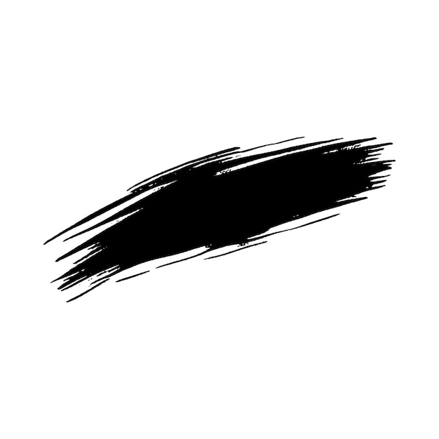 Vector aquarel geschilderd zwarte penseelstreek hand getrokken ontwerpelement geïsoleerd op een witte achtergrond