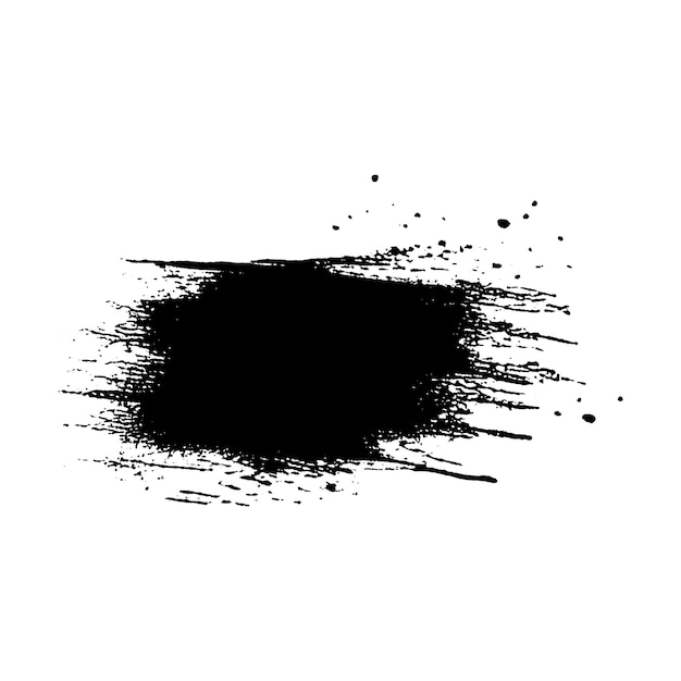 Vector aquarel geschilderd zwarte penseelstreek Hand getrokken ontwerpelement geïsoleerd op een witte achtergrond