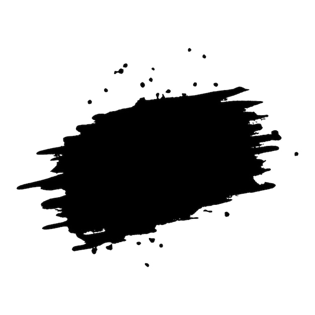 Vector aquarel geschilderd zwarte penseelstreek Hand getrokken ontwerpelement geïsoleerd op een witte achtergrond