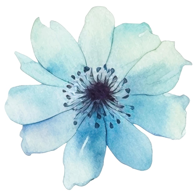 Vector aquarel geschilderde bloem Hand getrokken bloem ontwerpelementen geïsoleerd op een witte achtergrond