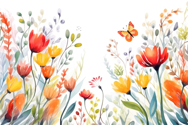 Vector aquarel lente banner