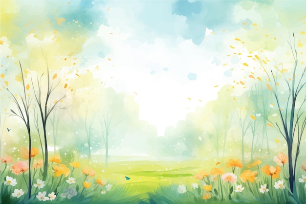 Vector aquarel lente banner