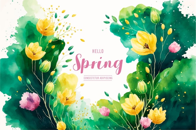 Vector aquarel voorjaar banner