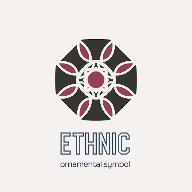 Vector arabic mosaic ethnic emblem