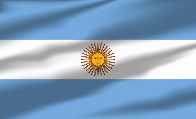 Vector Argentina Flag Waving Realistic Flowing Flags