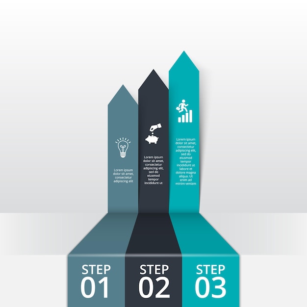 Vector arrows for infographic Business concept with 3 options parts steps or processes