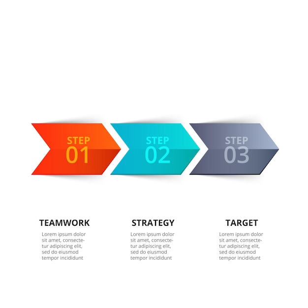 Vector arrows for infographic Business concept with 3 options parts steps or processes