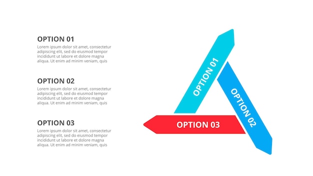 벡터 화살표 Infographic입니다. 3가지 옵션이 있는 사이클 다이어그램. 프레젠테이션을 위한 비즈니스 템플릿입니다.