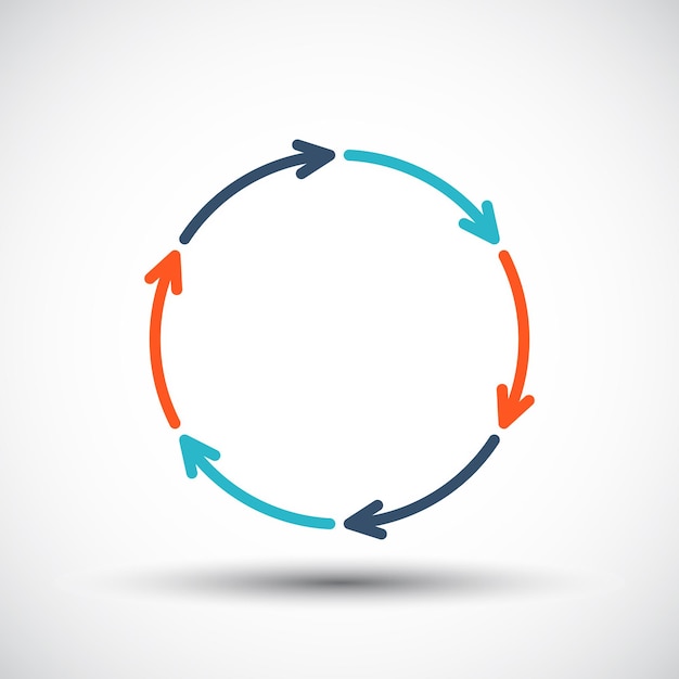 Modello di infografica frecce vettoriali per diagramma di ciclo con 6 opzioni parti passaggi o processi