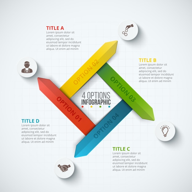 Vector vector arrows infographic with 4 options