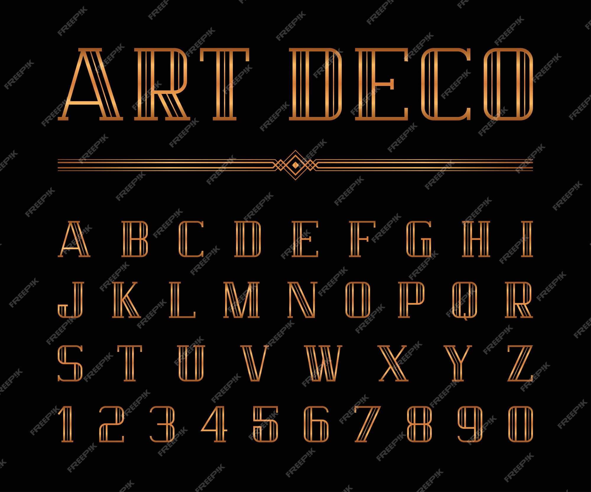 Art Deco Font Vectors & Illustrations For Free Download | Freepik