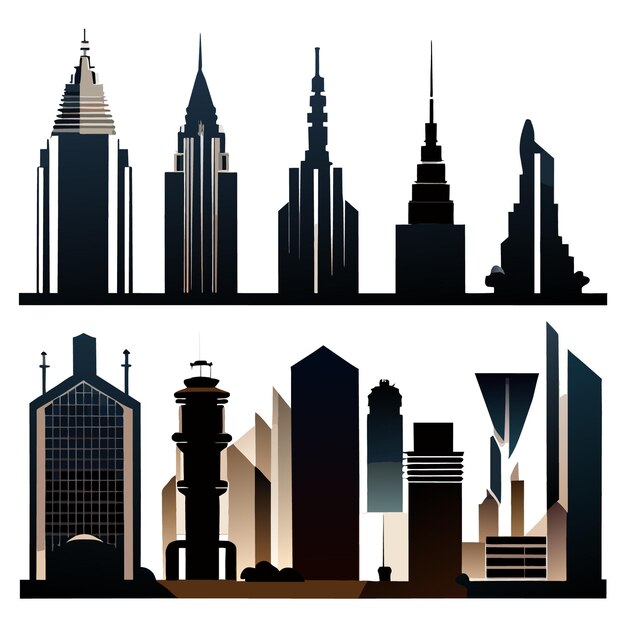 Vector vector art depicting urban architecture