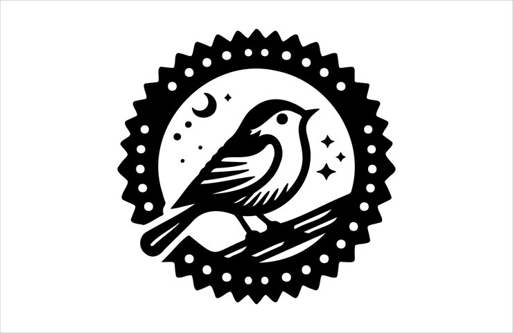 Vector vector art of european small insectivorous passerine icon bird of silhouette