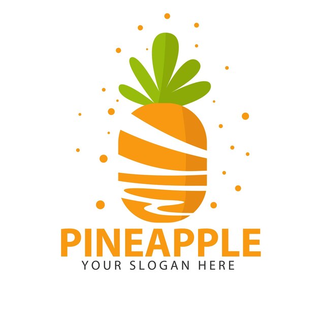 Arte vettoriale o design piatto per il logo dell'ananas di ananas