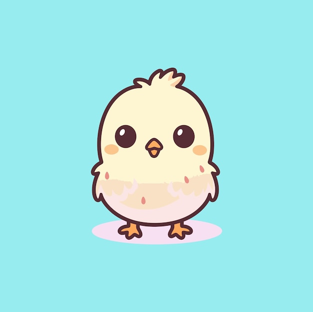 The Vector Art of a Fluffy Chick on Light Blue