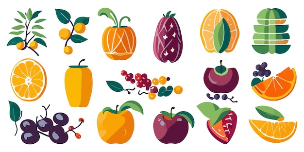 Vector vector art of fruits blending together in a burst of flavor