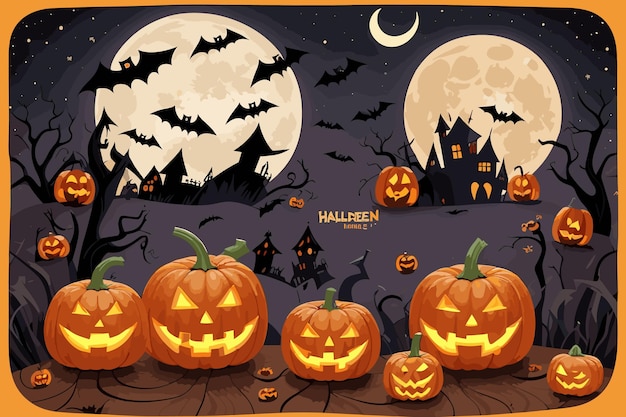 векторное искусство Хэллоуин ведьма тыква паук иллюстрация ужас при свечах жуткий фон искусство летучей мыши