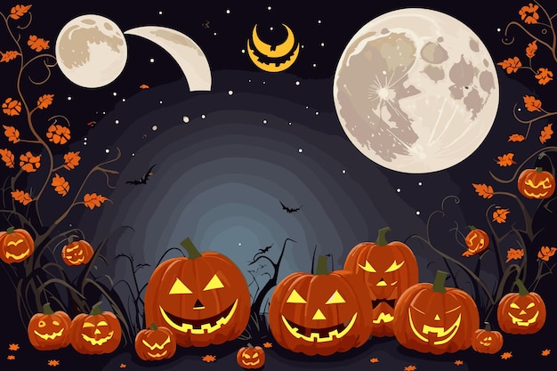 векторное искусство Хэллоуин ведьма тыква паук иллюстрация ужас при свечах жуткий фон летучая мышь