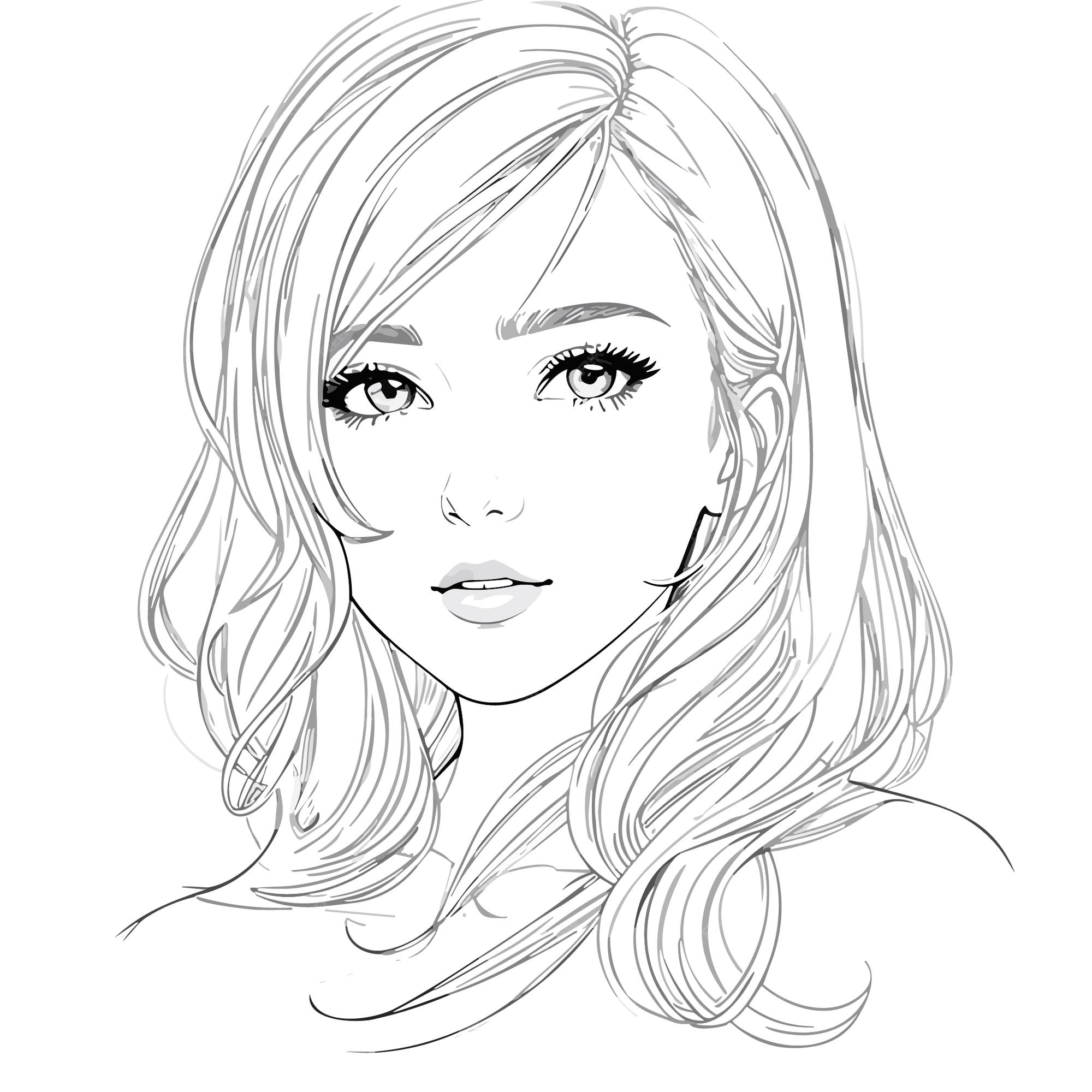 Premium Vector A Vector Art Handdrawn Pencil Of A Beautiful Cute Girl premium-vector-a-vector-art-handdrawn-pencil-of-a-beautiful-cute-girl